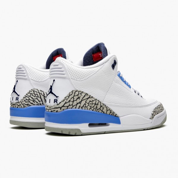 Ny  Jordan 3 Retro UNC Dame/Herre CT8532 104 Hvit/Valor Blå-Tech Grå Sneakers