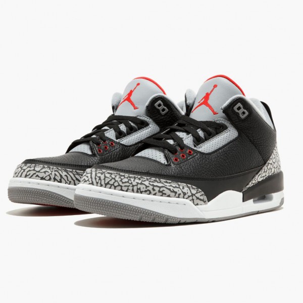 Jordan 3 Retro OG "Black/Cement" Svart/Fire Rød-Cement Grå 854262 001 Aj3