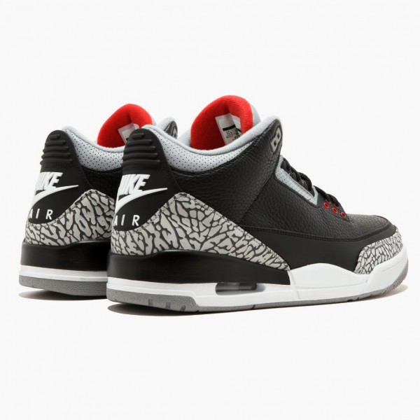 Het  Jordan 3 Retro OG Black/Cement Svart/Fire Rød-Cement Grå 854262 001 Aj3 Sko