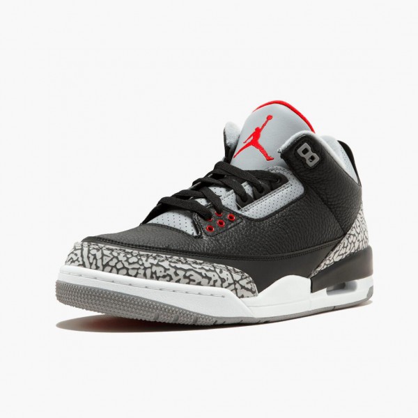 Het  Jordan 3 Retro OG Black/Cement Svart/Fire Rød-Cement Grå 854262 001 Aj3 Sko