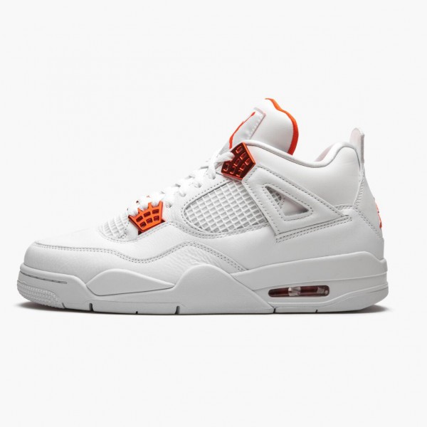 Jordan 4 Retro "Metallic Orange" Dame/Herre CT8527 118 Hvit/Team Oransje-Metallic Sil 