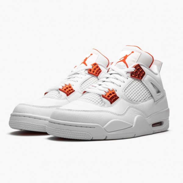 Jordan 4 Retro "Metallic Orange" Dame/Herre CT8527 118 Hvit/Team Oransje-Metallic Sil 