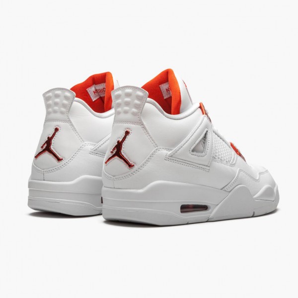 Butikk  Jordan 4 Retro Metallic Orange Dame/Herre CT8527 118 Hvit/Team Oransje-Metallic Sil Sko