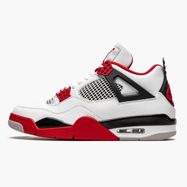 Jordan 4 Retro OG "Fire Red" 2020 Herre Hvit/Fire Rød-Svart-Tech Grå DC7770 160