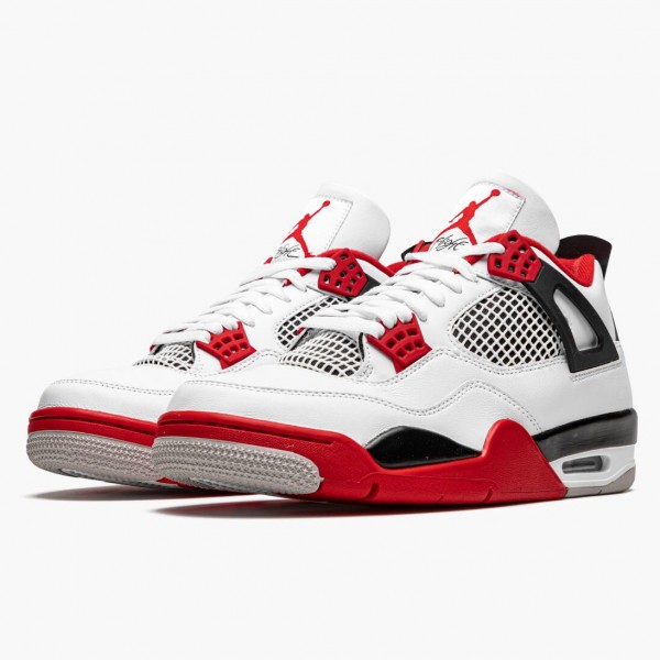 Jordan 4 Retro OG "Fire Red" 2020 Herre Hvit/Fire Rød-Svart-Tech Grå DC7770 160