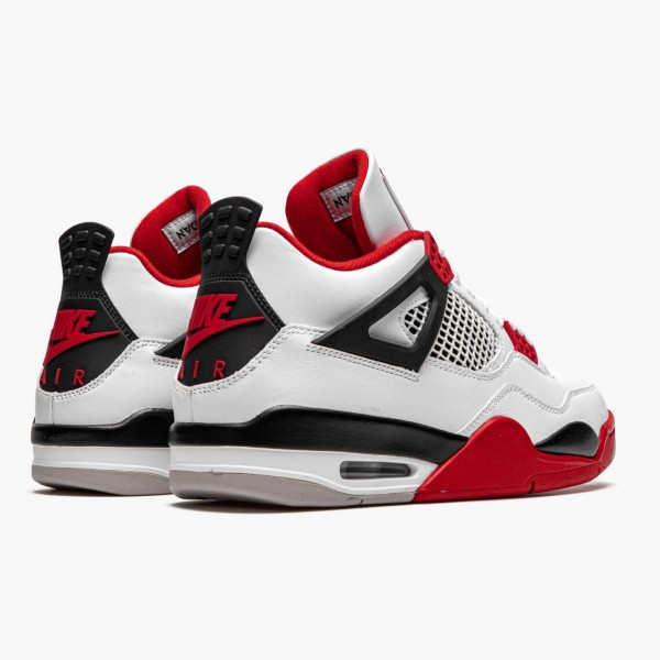 Blå  Jordan 4 Retro OG Fire Red 2020 Herre Hvit/Fire Rød-Svart-Tech Grå DC7770 160 Sko