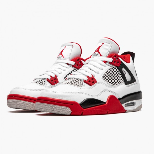 Jordan 4 Retro OG GS "Fire Red"2020 Herre 408452 160 Hvit/Fire Rød-Svart-Tech Grå