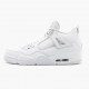 Het  Jordan 4 Retro Pure Money Dame/Herre 308497 100 Hvit/Metallic Sølv Sko