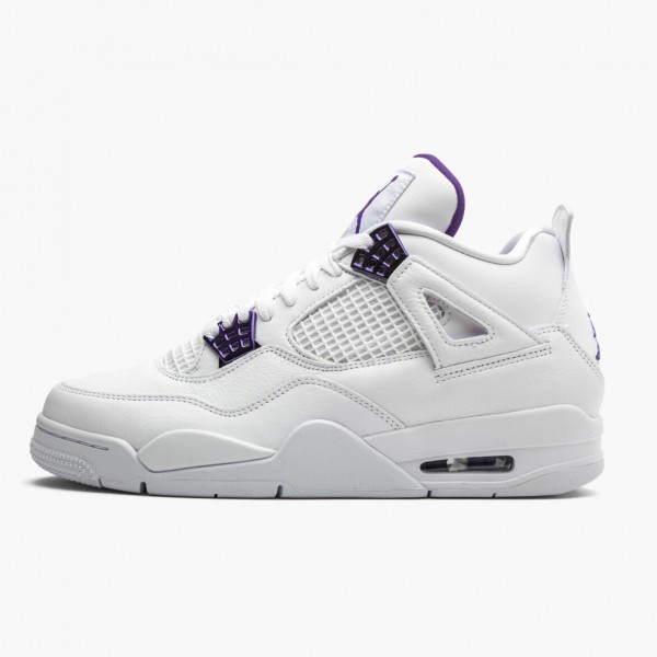 Jordan 4 Retro "Purple Metallic" Dame/Herre Hvit/Metallic Sølv-Court Pu CT8527 115