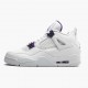 Billig  Jordan 4 Retro Purple Metallic Dame/Herre Hvit/Metallic Sølv-Court Pu CT8527 115 Sko