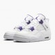 Billig  Jordan 4 Retro Purple Metallic Dame/Herre Hvit/Metallic Sølv-Court Pu CT8527 115 Sko