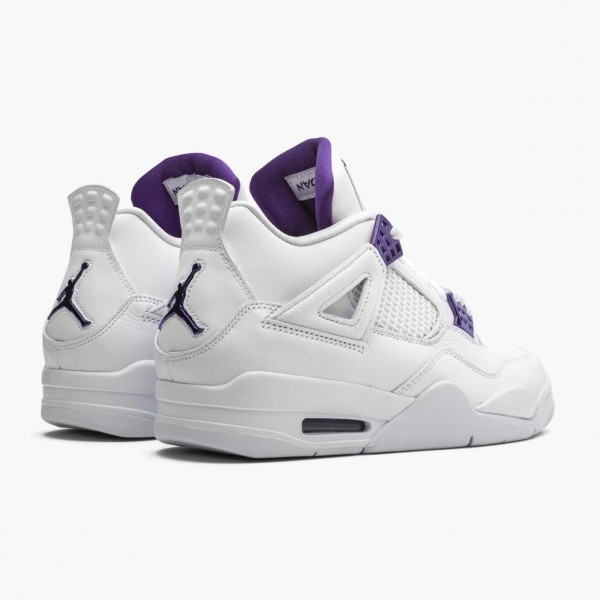 Billig  Jordan 4 Retro Purple Metallic Dame/Herre Hvit/Metallic Sølv-Court Pu CT8527 115 Sko