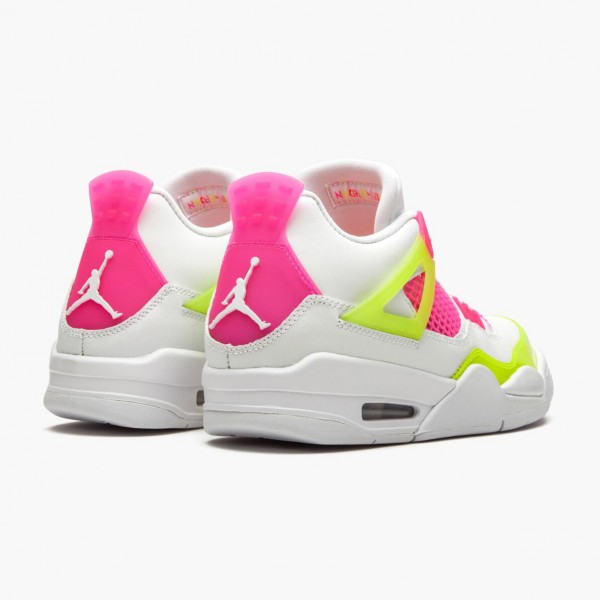 Blå  Jordan 4 Retro White Lemon Pink Dame/Herre CV7808 100 Hvit/Lemon Venom/Rosa Blast Sko