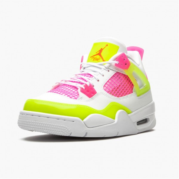 Blå  Jordan 4 Retro White Lemon Pink Dame/Herre CV7808 100 Hvit/Lemon Venom/Rosa Blast Sko