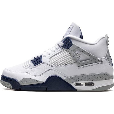 Jordan 4 Midnight Marinen Hvit Midnight Marinen Light Smoke Grå-Fire Rød DH6927-140