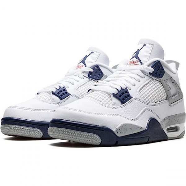 Jordan 4 Midnight Marinen Hvit Midnight Marinen Light Smoke Grå-Fire Rød DH6927-140