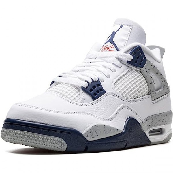 Butikk  Jordan 4 Midnight Marinen Hvit Midnight Marinen Light Smoke Grå-Fire Rød DH6927-140 Sko