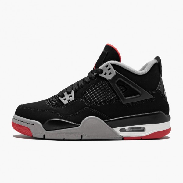 Jordan 4 Retro "Bred" 2019 Release Svart/Cement Grå-Summit Hvit 308497 060