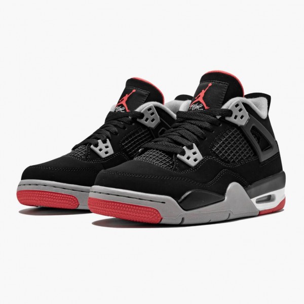 Jordan 4 Retro "Bred" 2019 Release Svart/Cement Grå-Summit Hvit 308497 060