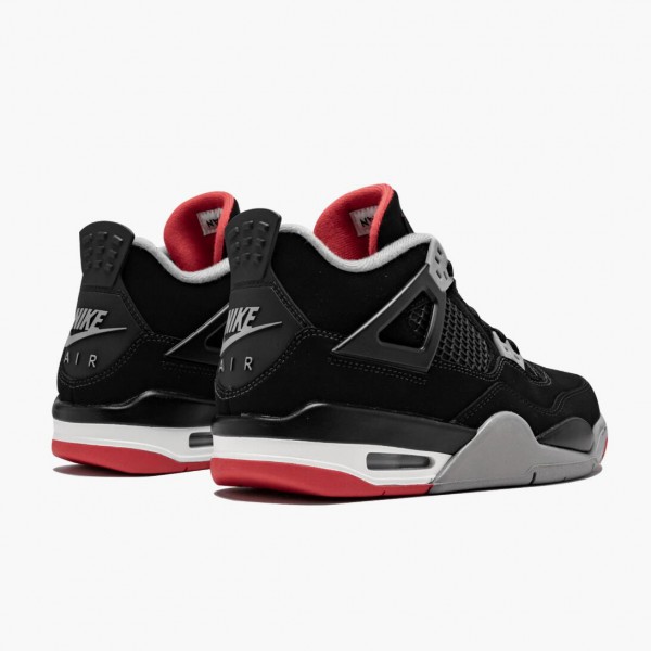 Brun  Jordan 4 Retro Bred 2019 Release Svart/Cement Grå-Summit Hvit 308497 060 Sko