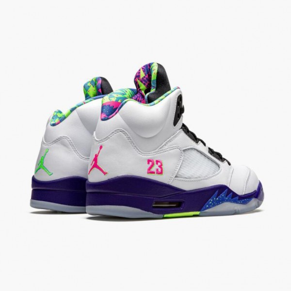 Hvit  Jordan 5 Retro Alternate Bel-Air Dame/Herre Hvit Rosa-Ghost Grønn DB3335 100 Sneakers