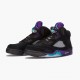 Blå  Jordan 5 Retro Black Grape Dame/Herre Svart/New Emerald-Grape Ice 136027 007 Sko