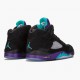 Blå  Jordan 5 Retro Black Grape Dame/Herre Svart/New Emerald-Grape Ice 136027 007 Sko