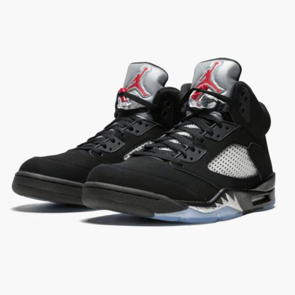 Jordan 5 Retro Svart Metallic Dame/Herre Svart/Metallic Sølv 845035 003