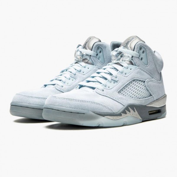 Jordan 5 Retro Blåbird Dame/Herre With Sølv Hvit DD9336 400