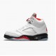 Brun  Jordan 5 Retro Fire Red Silver Tongue Herre True Hvit/Fire Rød-Svart DA1911 102 Sneakers