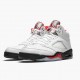 Brun  Jordan 5 Retro Fire Red Silver Tongue Herre True Hvit/Fire Rød-Svart DA1911 102 Sneakers