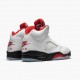 Brun  Jordan 5 Retro Fire Red Silver Tongue Herre True Hvit/Fire Rød-Svart DA1911 102 Sneakers