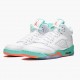 Rabatt  Jordan 5 Retro Light Aqua Dame/Herre Hvit/Crimson Pulse-Light Aqua 440892 100 Sneakers