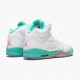 Rabatt  Jordan 5 Retro Light Aqua Dame/Herre Hvit/Crimson Pulse-Light Aqua 440892 100 Sneakers