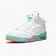 Rabatt  Jordan 5 Retro Light Aqua Dame/Herre Hvit/Crimson Pulse-Light Aqua 440892 100 Sneakers