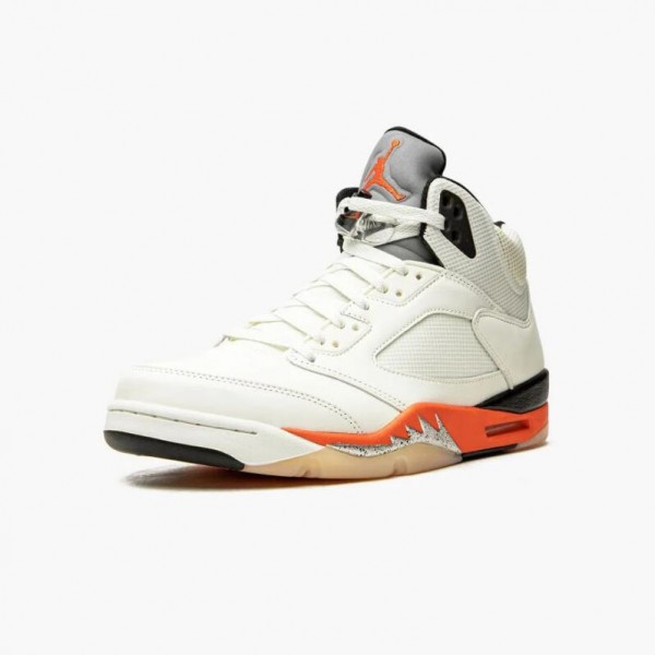 Hvit  Jordan 5 Retro Shattered Backboard Dame/Herre Sail Oransje Svart DC1060 100 Sko