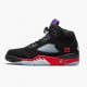 Ny  Jordan 5 Retro Top 3 Herre Svart/Fire Rød-Grape Ice-New E CZ1786 001 Sneakers