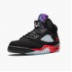 Ny  Jordan 5 Retro Top 3 Herre Svart/Fire Rød-Grape Ice-New E CZ1786 001 Sneakers