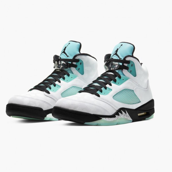 Jordan Retro 5 "Island Green" Dame/Herre Hvit/Svart-Hvit-Island Grønn CN2932 100 