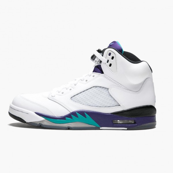 Jordan 5 Retro "Grape" Hvit/New Emerald-Grp Ice-Blk Herre 136027 108