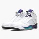 Brun  Jordan 5 Retro Grape Hvit/New Emerald-Grp Ice-Blk Herre 136027 108 Sneakers