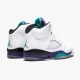 Brun  Jordan 5 Retro Grape Hvit/New Emerald-Grp Ice-Blk Herre 136027 108 Sneakers