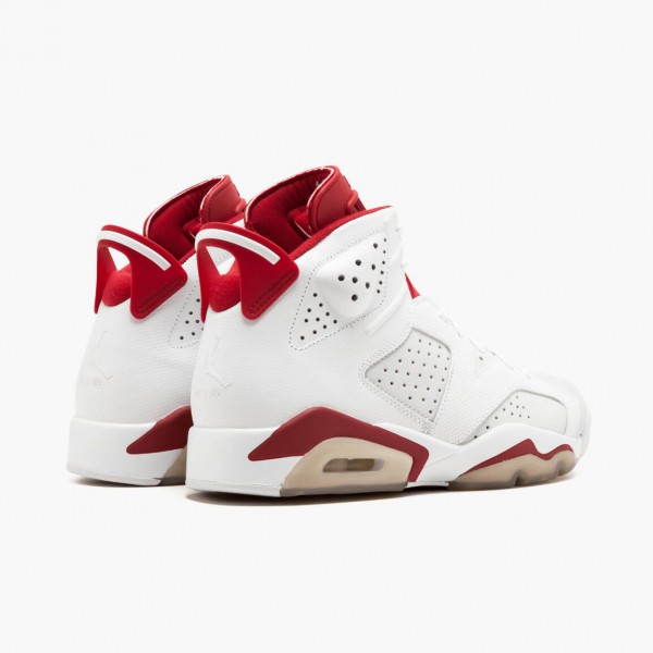 Het  Jordan Retro 6 Alternate Dame/Herre 384664 113 Hvit/Gym Rød-Pure Platine Svart Sko