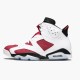 Billig  Jordan Retro 6 Carmine Dame/Herre 384664 160 Hvit/Carmine-Svart Svart Sneakers