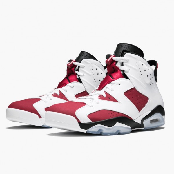 Jordan Retro 6 "Carmine" Dame/Herre 384664 160 Hvit/Carmine-Svart Svart