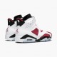 Billig  Jordan Retro 6 Carmine Dame/Herre 384664 160 Hvit/Carmine-Svart Svart Sneakers