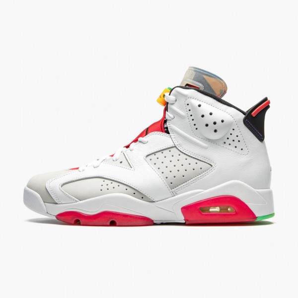 Jordan 6 Retro "Hare" CT8529 062 Neutral Grå/Hvit-True Rød-Bl Dame/Herre 