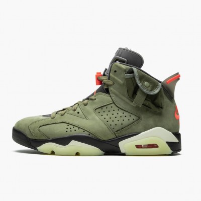 Travis Scott x Jordan 6 Retro "Olive" Dame/Herre CN1084 200 Medium Oliven/Svart-Sail/Univer Svart