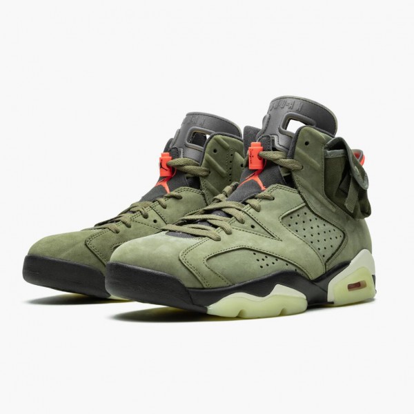 Travis Scott x Jordan 6 Retro "Olive" Dame/Herre CN1084 200 Medium Oliven/Svart-Sail/Univer Svart