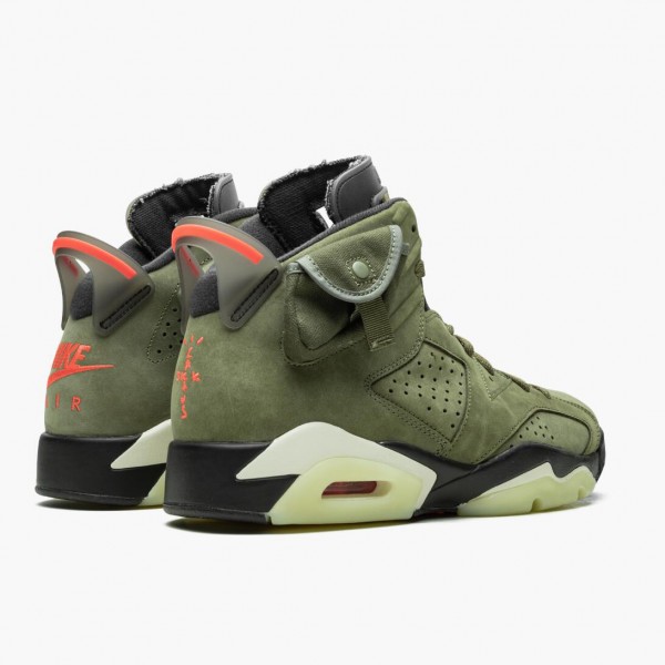 Rød  Travis Scott x Jordan 6 Retro Olive Dame/Herre CN1084 200 Medium Oliven/Svart-Sail/Univer Svart Sneakers